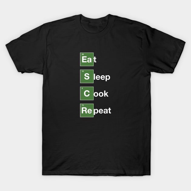 Eat Sleep Cook Repeat T-Shirt by AliceTWD